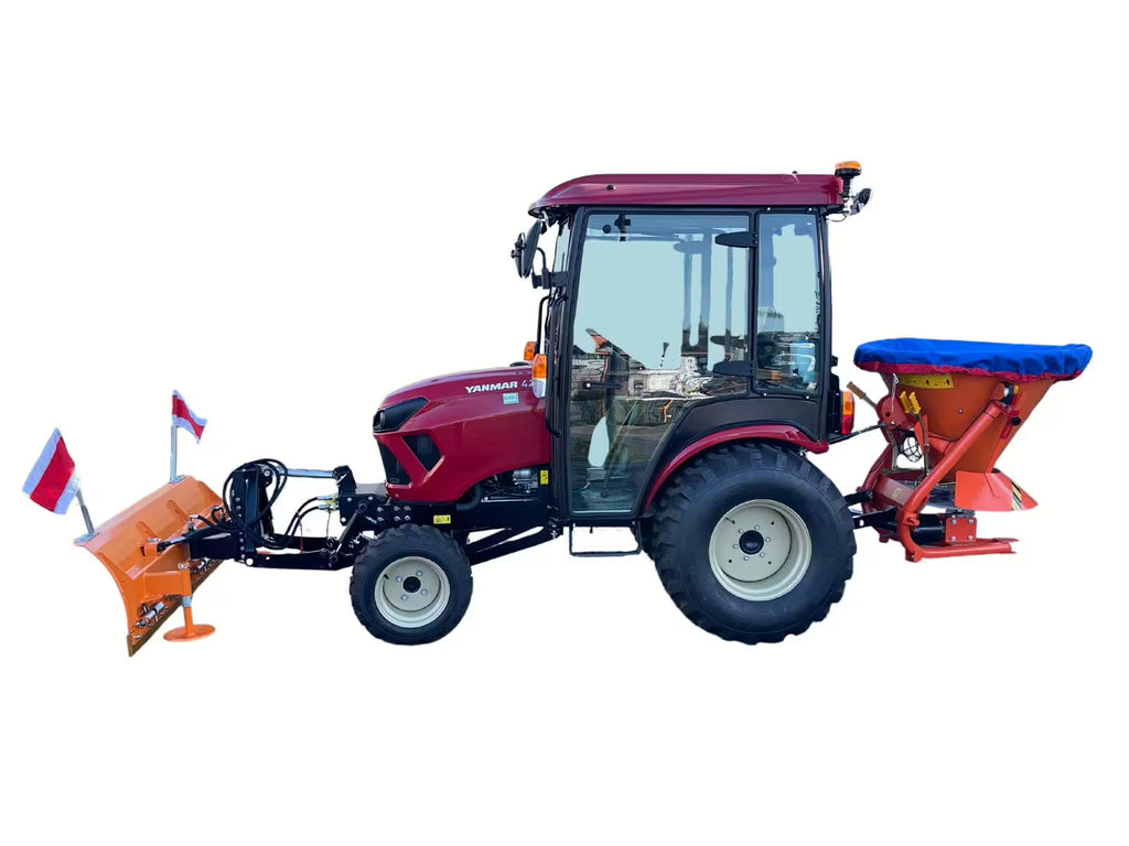 Tracteur d'hiver Yanmar SA424 avec cabine, lame à neige et écarteur