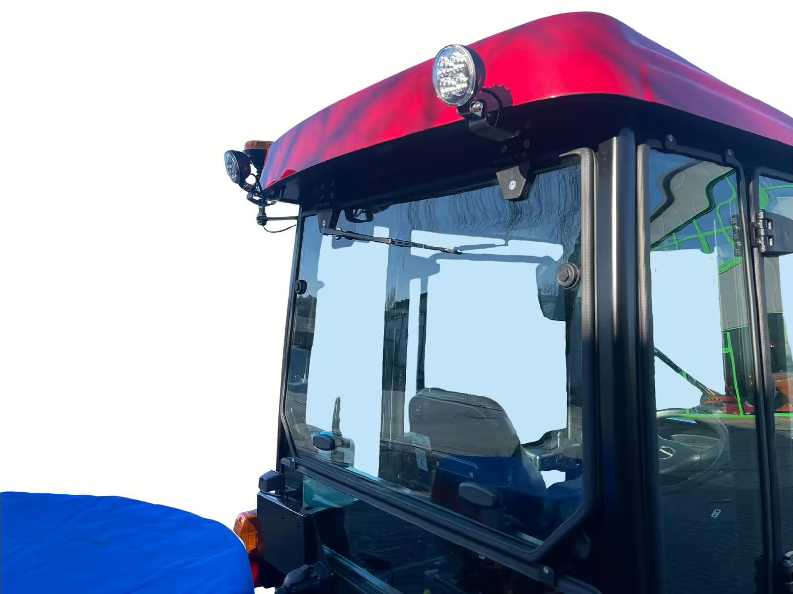 Tracteur d'hiver Yanmar SA424 avec cabine, lame à neige et écarteur