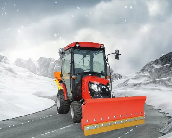 Tracteur TYM TS 255 HST avec cabine, lame à neige et épandeur
